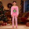 Print Cute Family Set Pajamas, Home Clothes, Family Set Long Sleeve Top Pants Set