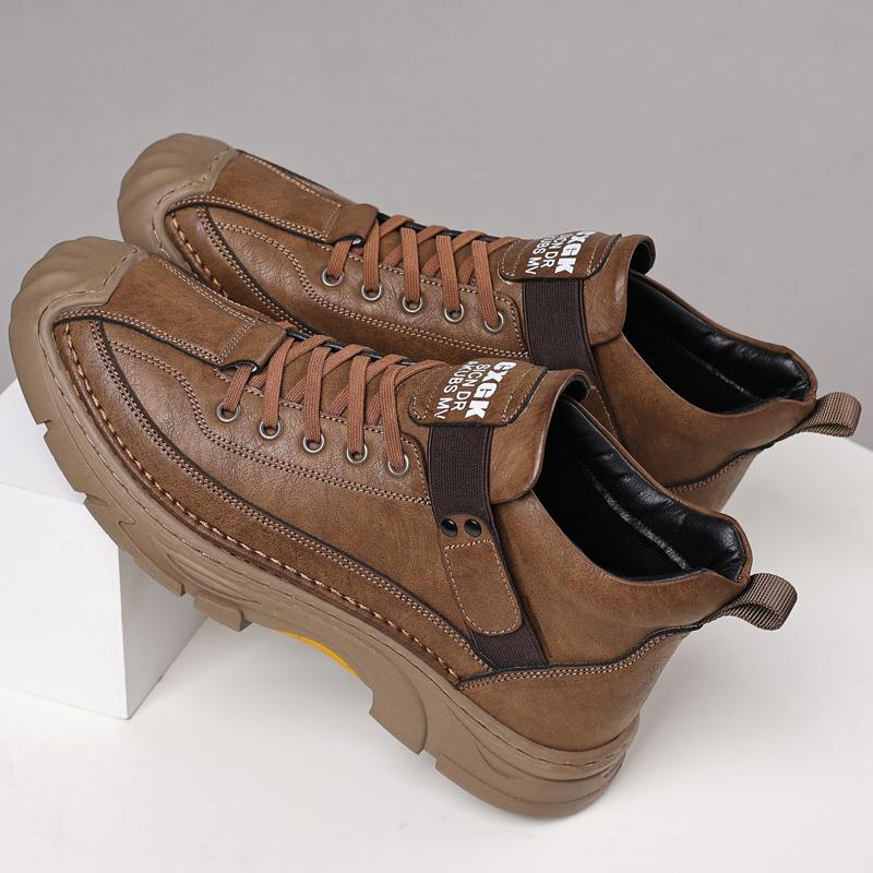 Outdoor Casual High Top Shoes For Men Autumn Winter Warm Fur Plus Retro Boots Wear-Resistan Leisure Ankle Botas Comfort Sneakers