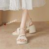 High heels women's summer new thick-soled waterproof platform thick-heeled sandals women's versatile women's sandals