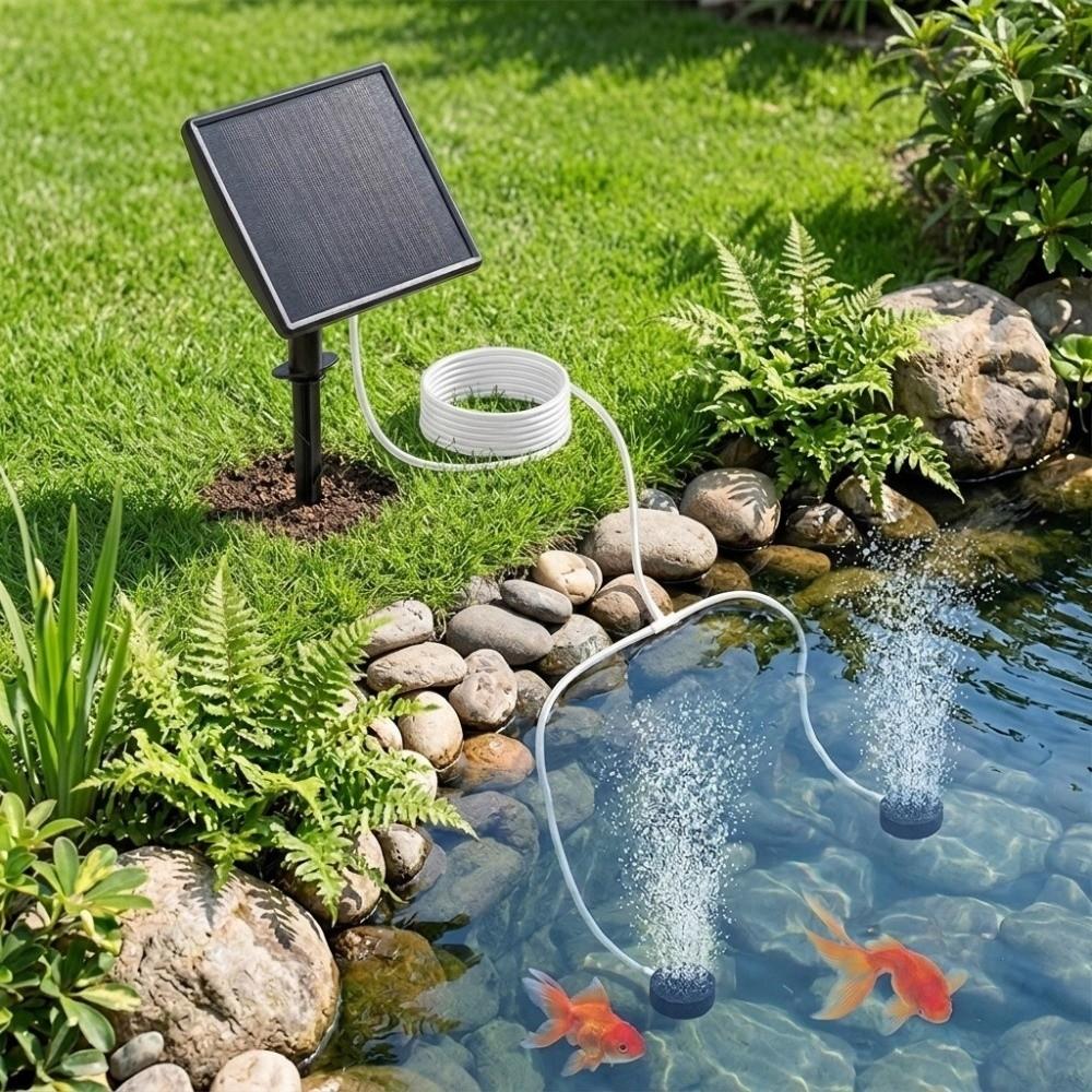 Low Noise Solar Oxygen Pump Durable Aquarium Air Pump Pond Solar Aerator Oxygenator Fish Tank