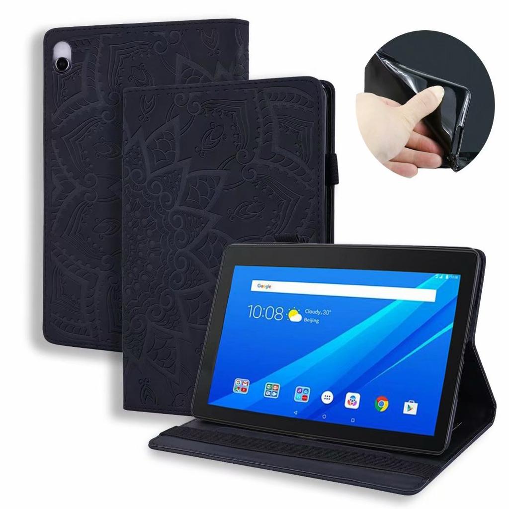 Suitable for Lenovo Tab 10.1-inch 2026 tablet, calf pattern embossed card holder, leather case M10 3rd generation
