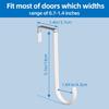 Over The Door Hooks, 4 Pack Hangers Hooks with Rubber Prevent Scratches Heavy Duty Organizer for Living Room, Bathroom, Bedroom, Kitchen Hanging