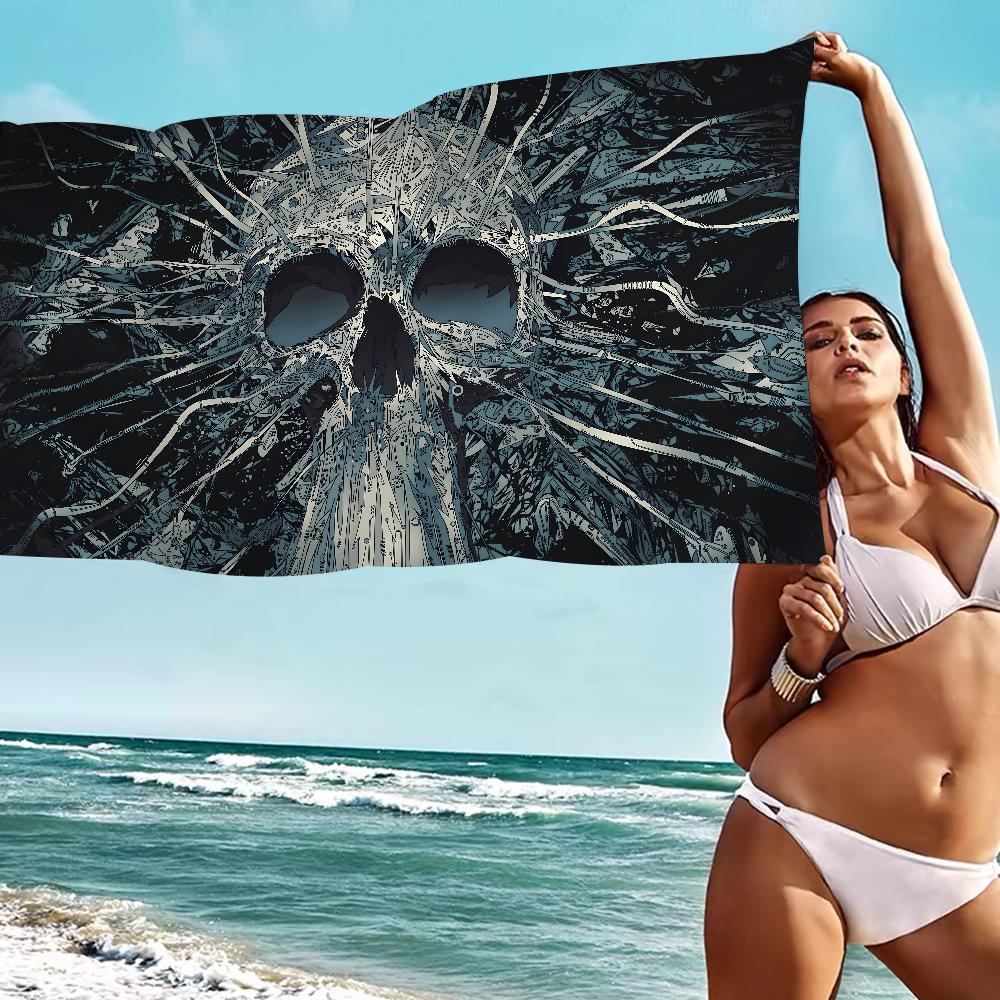Crâne Horreur Sorcellerie Gothique Grandes Serviettes de Plage en Microfibre Serviette Sable Serviettes de Plage Serviette de Piscine pour Voyage Piscine Natation Yoga