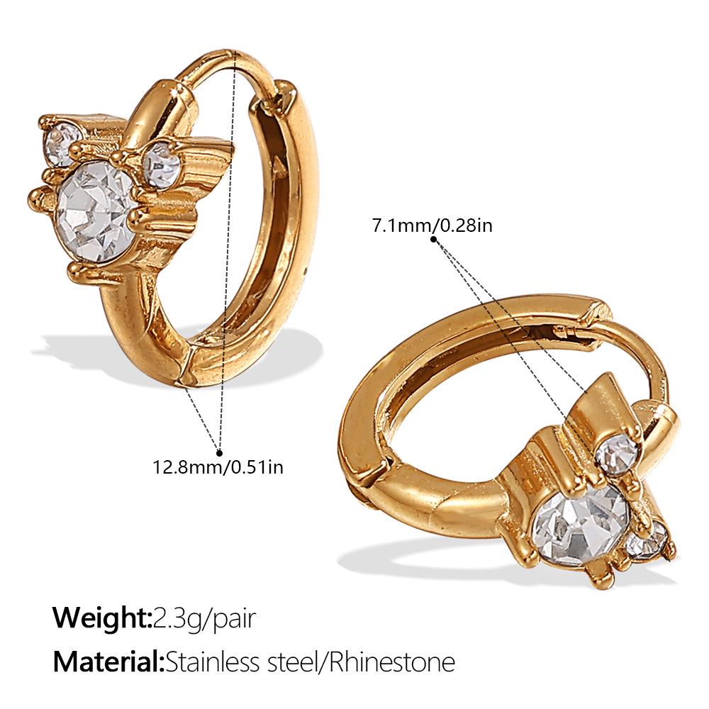 

Серьги-кольца с бабочками из страз с покрытием из 18-каратного золота - Изысканный европейский и американский стиль для женщин