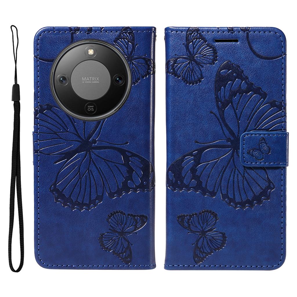 For Honor Magic8 Lite 5G/X9d 5G/X70 5G Wallet Case Floral Butterfly Imprinted Leather Phone Cover Stand -  Green