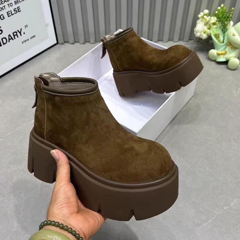 Fashion Platform Women Ankle Boots Flats Fashion Shoes Winter Designer Women Casual 2025 New Dress Cozy Goth Brand Chelsea Botas Mujer