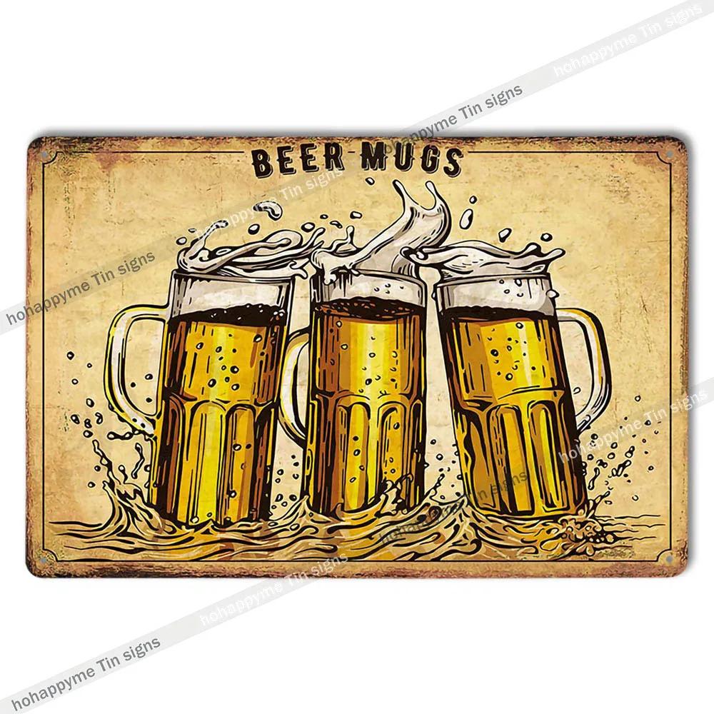 Retro Collectible Beer Tin Sign Metal Plaque Man Cave Garage Shed Decoration - 8x12in 20x30cm
