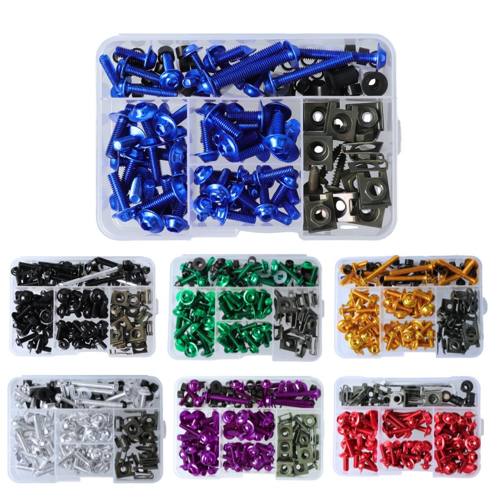 177pcs M5/M6 Screws Motorcycle Aluminum Fairing Bolt Windshield Cover Screws For Honda Kawasaki YAMAHA BMW SUZUKI CBR600RR 900RR