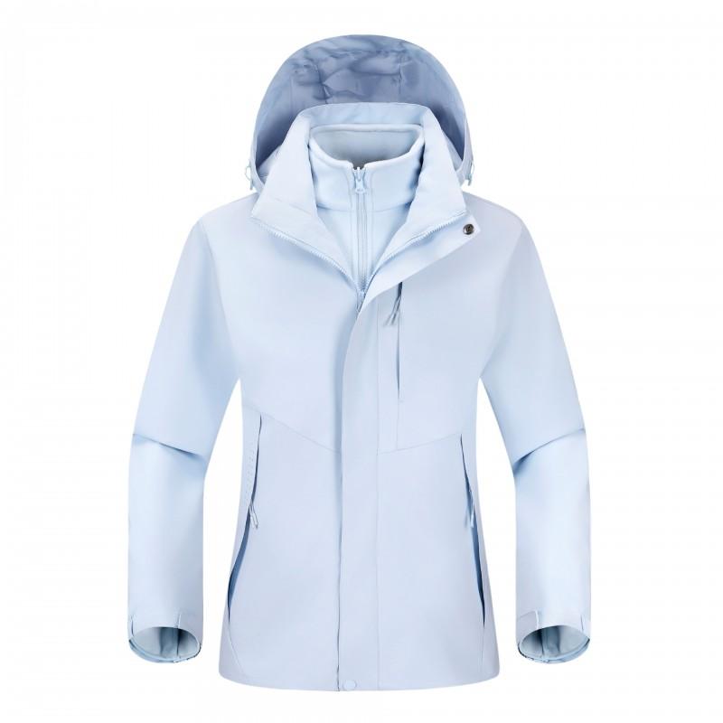 Herren Damen 3-in-1 Wasserdichte Winddichte Wanderjacke Mit Abnehmbarem Fleece-Innenfutter Outdoor Reise Klettern Camping