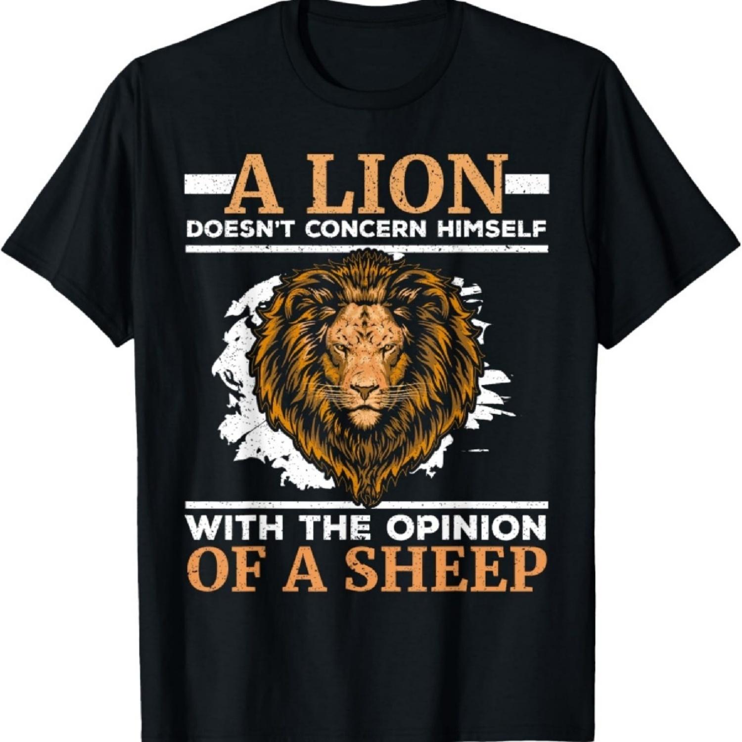 Лев не беспокоится о мнении овцы Футболка XXXXXL разноцветный