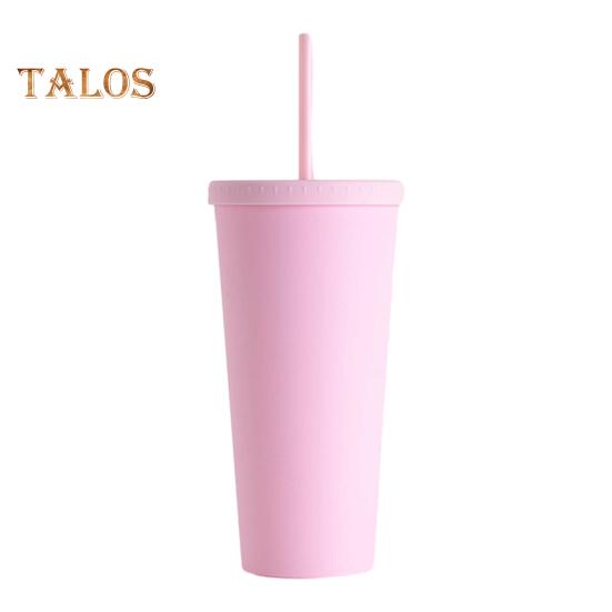 

Стакан для кофе 720 мл с крышкой и соломинкой, вакуумная дорожная кофейная кружка с двойными стенками, герметичная многоразовая чашка для воды с широким горлышком 720ML розовый