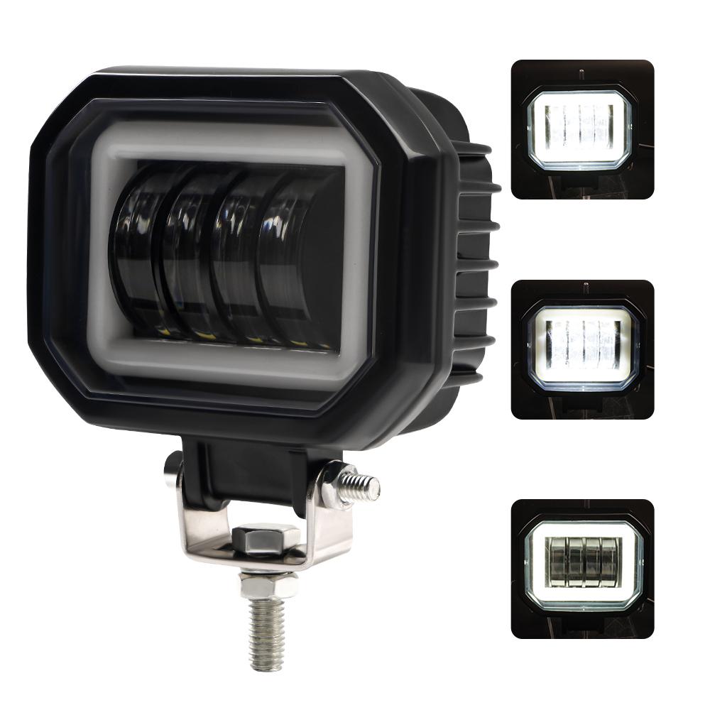 

New 12V 24V Waterproof LED Light Bar Off-Road 40W LED Work Light 4 LED Angel Eye Light Bar for SUV ATV Truck Boat 4x4 Motorcycle