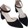 Velvet Womens 55mm Toe Ankle Strap Slingback Pumps High Heels Pump Party Wedding Dress Shoes Shoe