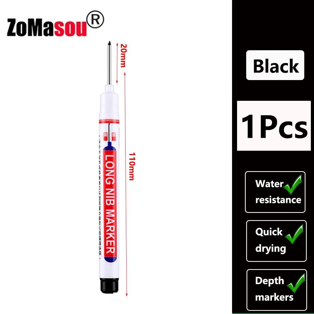 1/8/40/80Pcs Long Head Markers Pen Multi-purpose for Woodworking Tile Decoration Deep Hole Marker Pens Red/Black/Blue/Green Ink