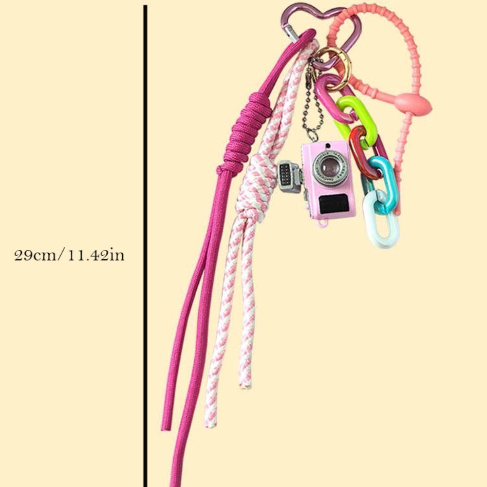 Miniature Love Hanging Buckle Colorful Camera Pendant Cute Nylon Rope Bag Pendant  Car Key Pendant