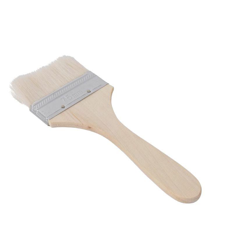 4-Piece Soft Bristle Wool Brushes - Ideal for Painting, Coating, Latex, and BBQ Without Shedding