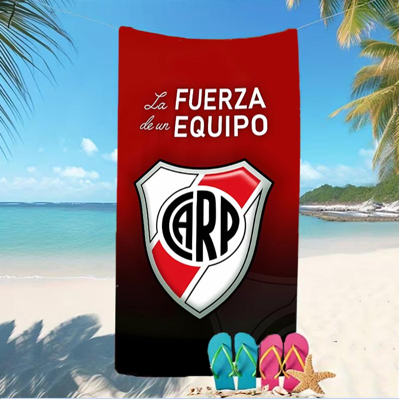 Beach Towel with Club Atlético River Plate Pattern - soft,absorbent,machine washable Lightweight&Modern,swimming,Travel Essentials