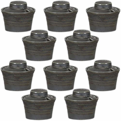

Set of 10 Silver-Decorated Wide-Mouth Condiment Containers, 6.2 x 5.5cm [Suitable for Restaurants, Inns, and Commercial Use]
