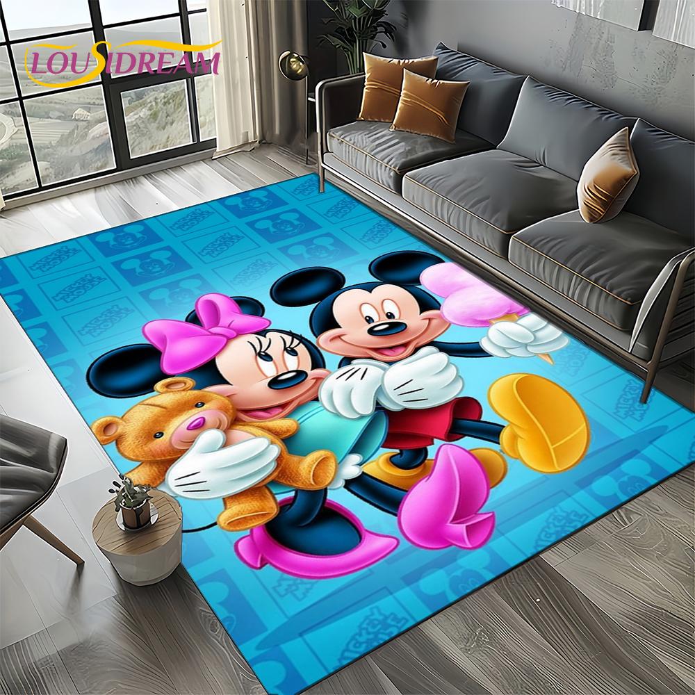 Mickey Minnie Mouse Donald Duck Cartoon Carpet Rug for Bedroom Living Room Home Sofa Decoration,kids Large Decor Floor Mat Gift