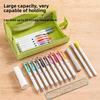 Canvas Large Capacity Pencil Case With Wide Opening For Students And Office Use