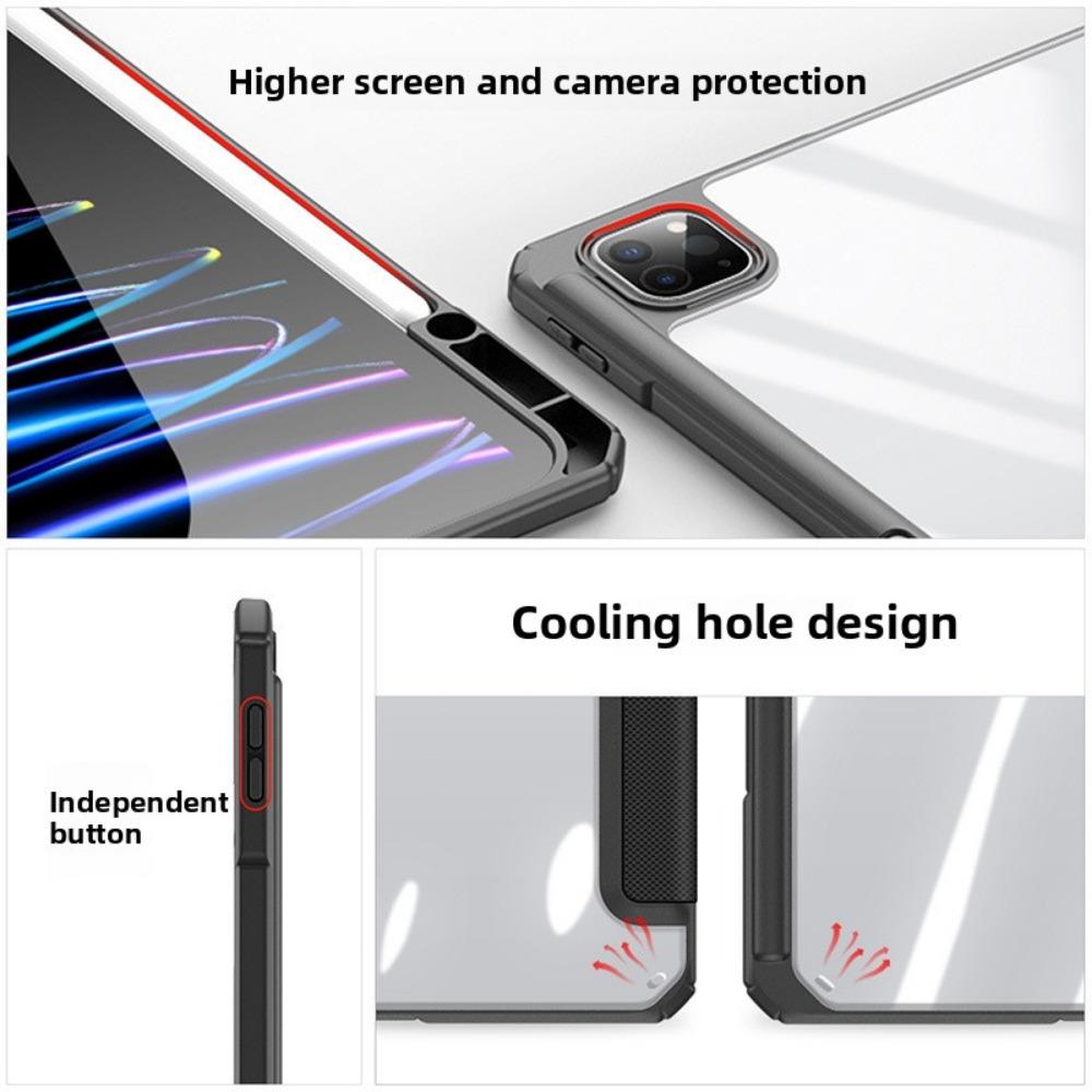 Premium Leder Tablet-Hülle für iPad Air 13 mit Stifthalter 3-fach Faltbare Transparente Hülle iPad Pro 11