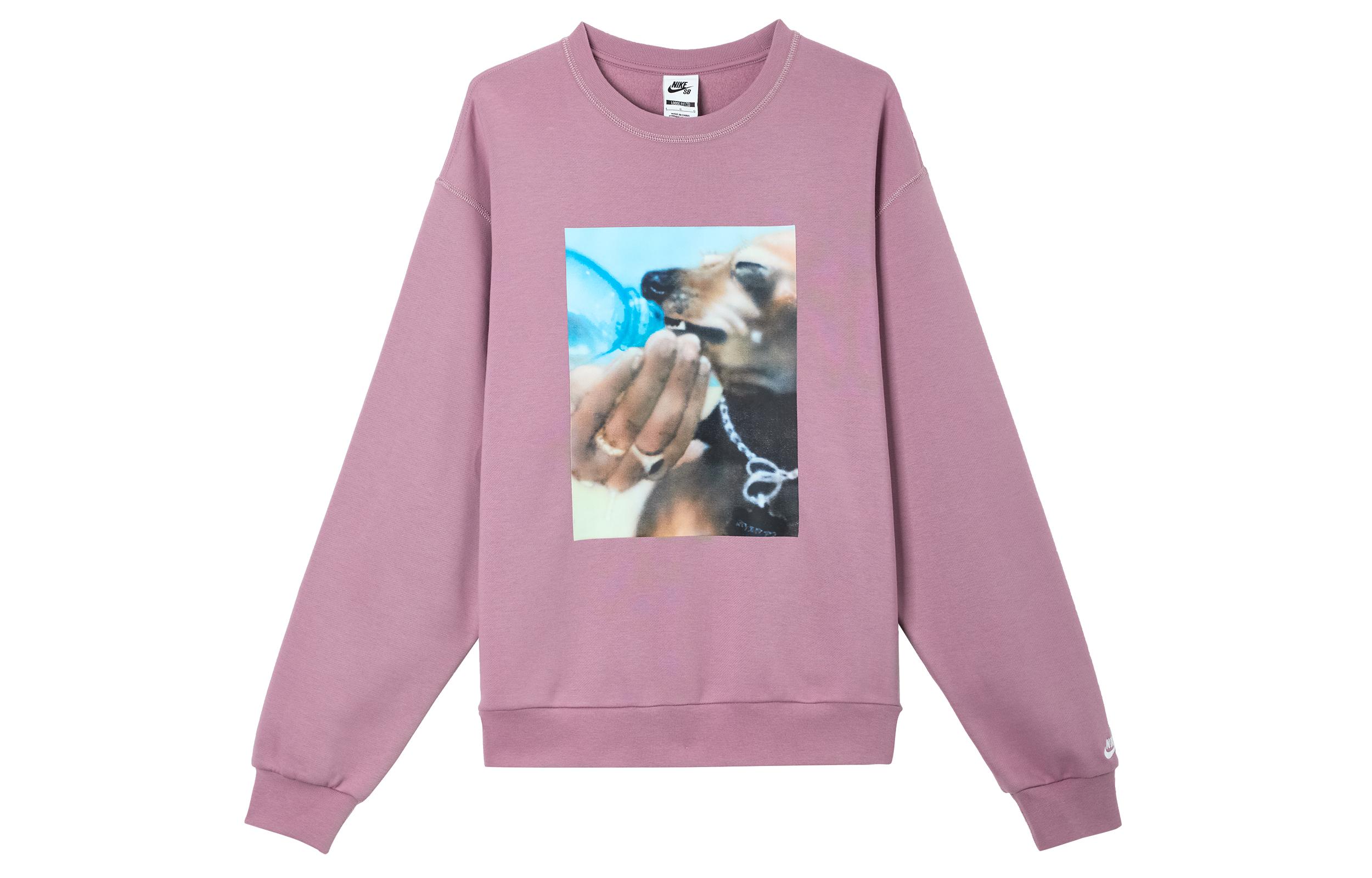 Nike SB Fleece Lined Skateboard Crew Neck Pullover Loose Fit Long Sleeved Sweatshirt Unisex Gray Purple Red HQ3038-523 M