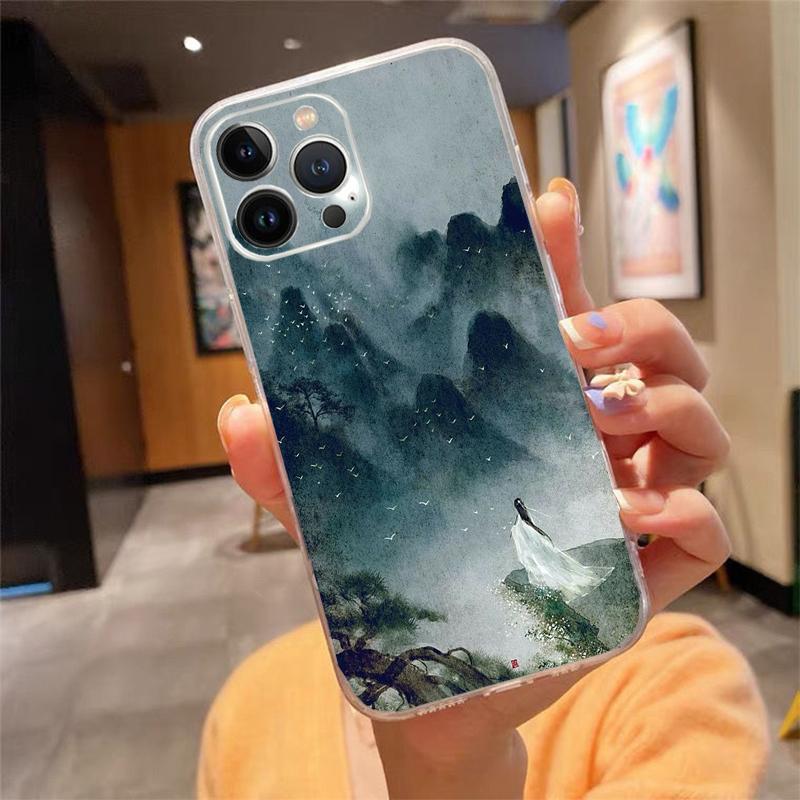 Chinese Art Landscape Painting Phone Case For iphone 17 Pro Max Air 16 15 14 13 Pro Max 15 16 Pro 15Plus