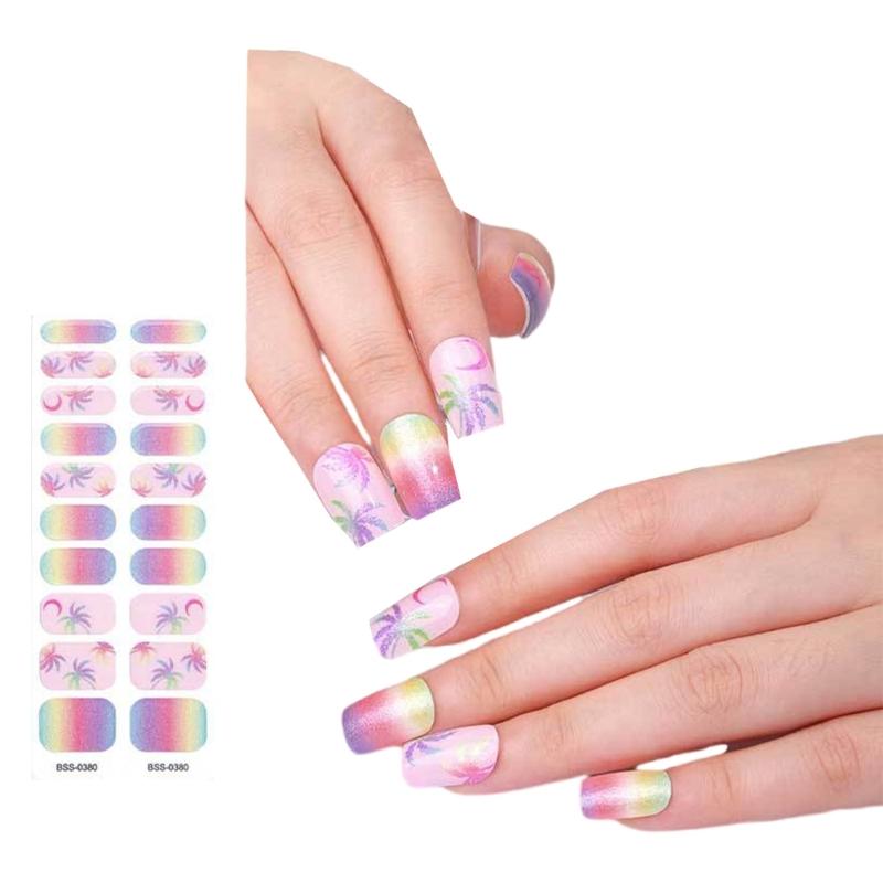 Semi Cured Gels Nails Stickers Nails Polish Strips Korean Style Gels Nails Strips Nails Art Decortions for Party