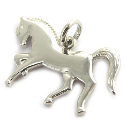 [M7335] - Pingente em Prata 'Cavalo Galopante' (banhado a ródio) - 25x21 mm