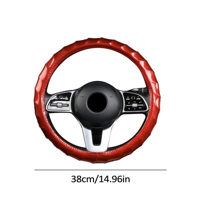 Carbon Fiber Lenkrad Abdeckung Carbon Fiber Lenkrad Wrap Hülse 15-Zoll Schutz Abdeckung Lenkrad Hülse Auto