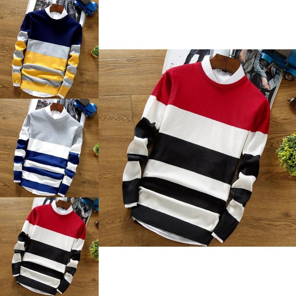 Stylish Men's Casual Long Sleeve Loose Knitwear Pullover Tops For Every Season