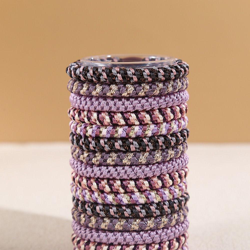 15Pcs/Set Braided Twisted Hair Ties High Elastic Hair Rope New Ponytail Hairbands  Women Girls