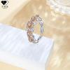 Adjustable Flower Ring Women Elegant White Copper Floral Jewelry Minimalist Fashion Accessory Daily Wear Gift