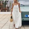 2026 Spring Women's Casual Loose Solid Color Spaghetti Strap Dress