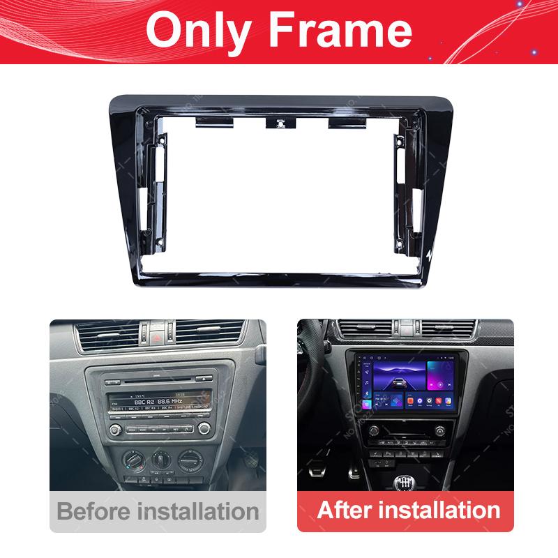 For Skoda Rapid Spaceback 2013-2019 Fascia Radio Dvd Stereo Cd Panel Dash Mounting Installation Trim Kit Face Frame Bezel with W