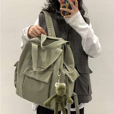 Solider Damen-Rucksack, Schultasche für Mädchen im Teenageralter, Schulter-Reisetasche, Schulrucksäcke, Segeltuch-Rucksack