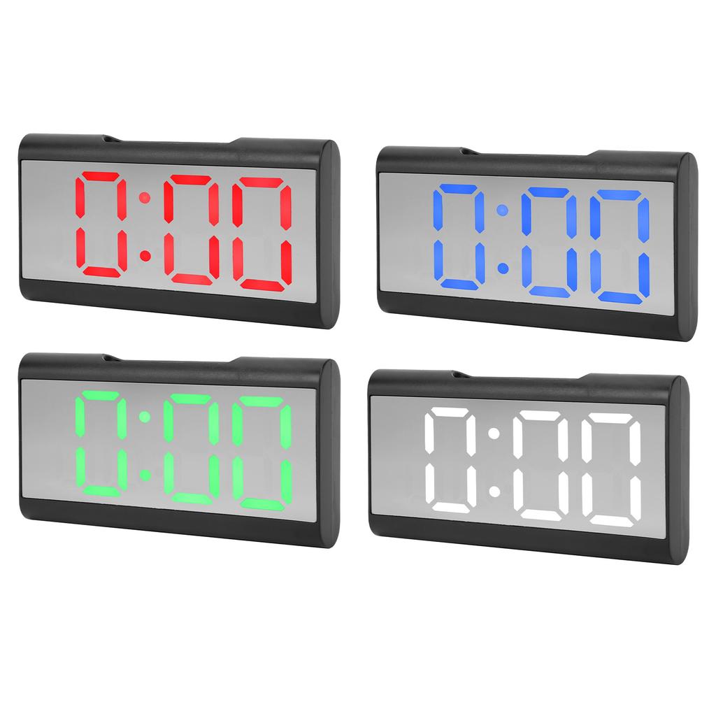 Alarm Clock LED Digital Display Mirror USB Charging Desktop Clock for Bedroom Home Office School