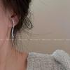 Silver needle earrings women's new popular temperament stud earrings women's light luxury high-end sense niche unique earrings women