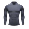 Men's High Neck Long Sleeve Quick-Dry Sports Bodysuit for Football & Basketball Training