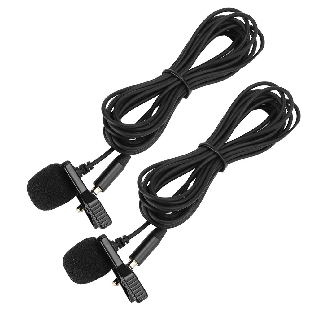 

2PCS Mini 3.5mm Collar Clip Microphone Prevent Noise for Mobile Phone PC Recording