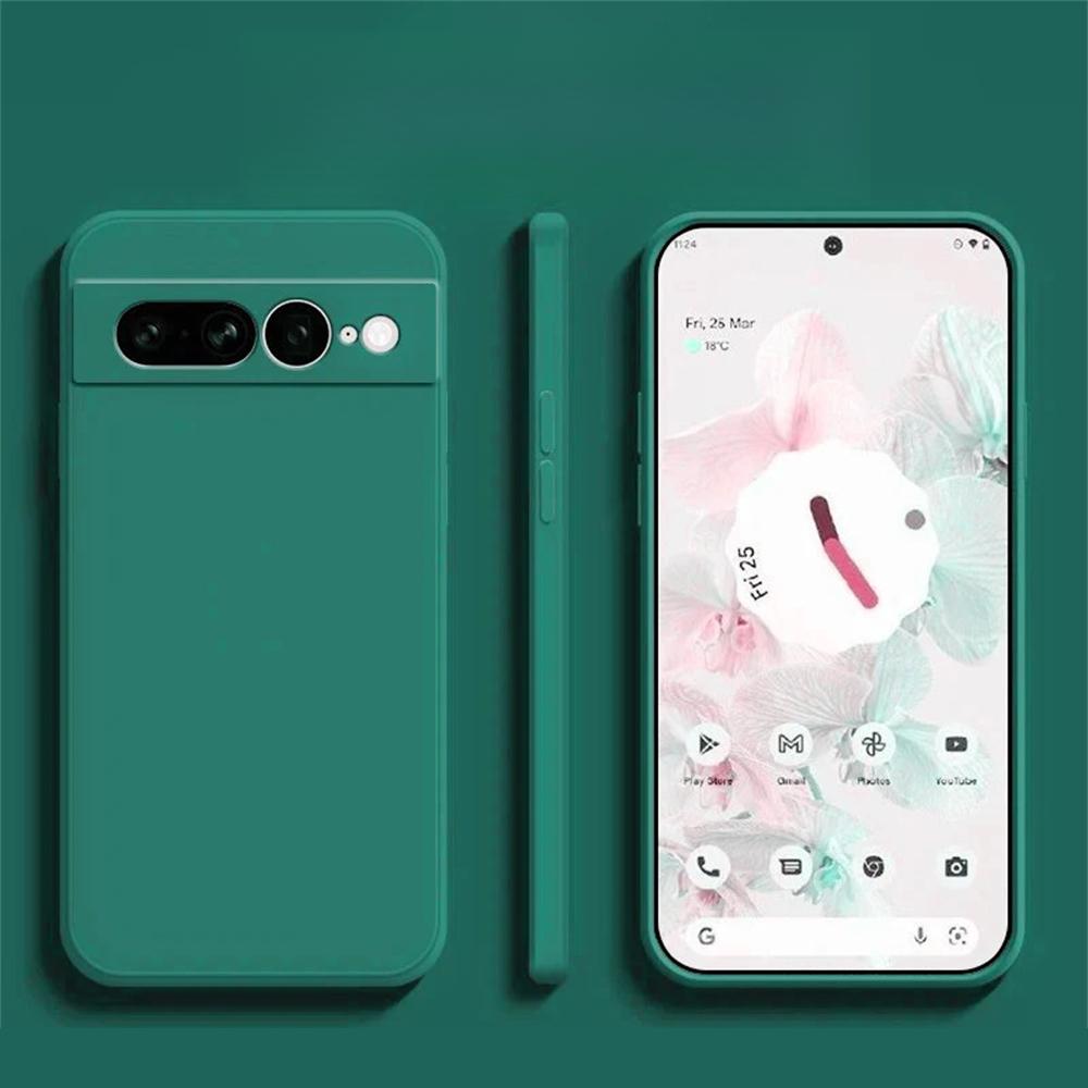 Liquid Silicone Phone Case For Magnetic Google Pixel 10 9 9A 8 8A 7 7A Simple Solid Color Texture TPU Matte Cover