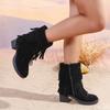 Fashionable Versatile Mid Length Boots Women Spring Autumn Elegant Simple High Heels Fashionable Boots Leisure Comfortable Shoes