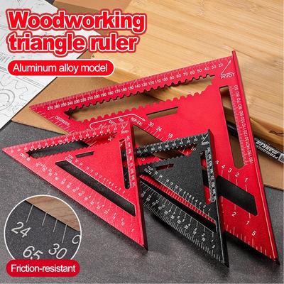Woodworking Aluminum Alloy Triangle Gauges Measuring Gauging Tools High Precision Marker Angle Ruler Metric and Imperial