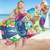 Stitch Zai Animation Beach Towel Microfiber Double-Sided Fleece Beach Towel Bath Towel Variety Square Towel Beach Towel