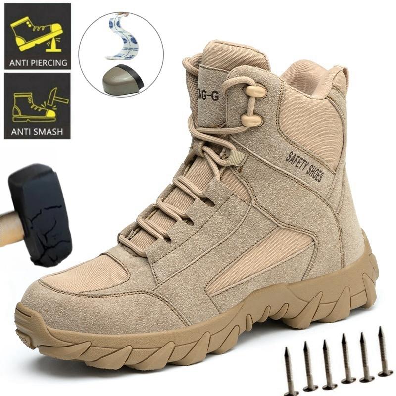 Indestructible Steel Toe Work Boots Safety Shoes Men Puncture-Proof Sneakers Male Footwear Shoes Hiking Non Slip Work Shoes