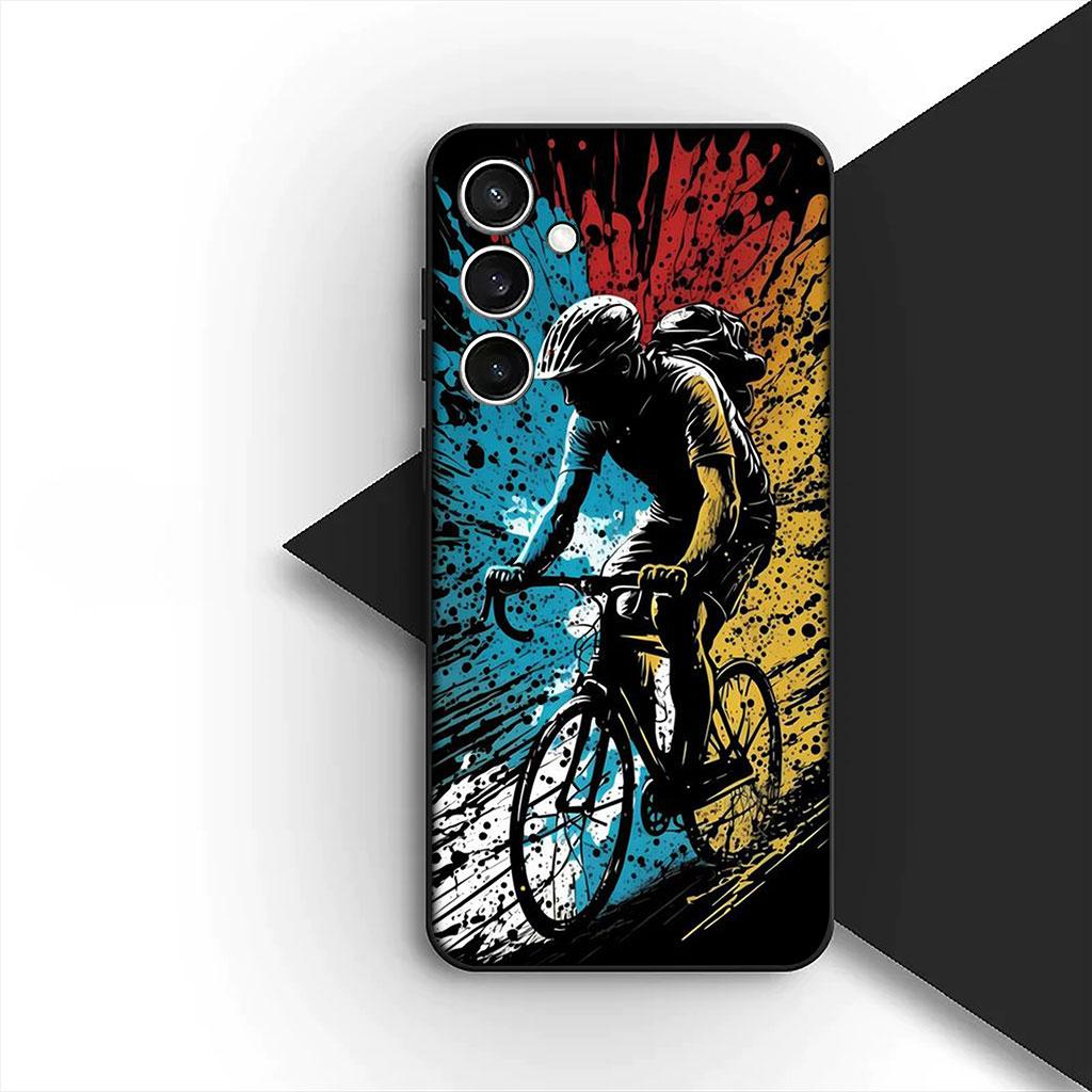 Art Mountain Bike Cycling Silicone Phone Cover for Motorola Moto Edge 70 60 Fusion NEO Pro G Stylus G56 G96 G04 G05 20 Soft Case