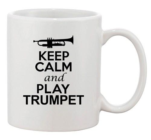 City Shirts Keep Calm And Play Trumpet Music Lover Ceramic White Coffee Mug Unisex T-Shirt XXXXL