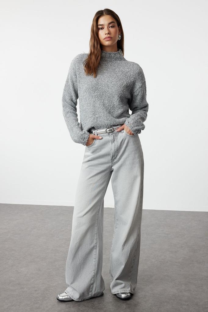 Women's Elegance Style Sweater Powder Soft Textured Cotton Knitwear Sweater