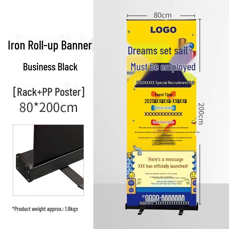 HANDUNYOU Roll-Up Display Stand with PP Poster