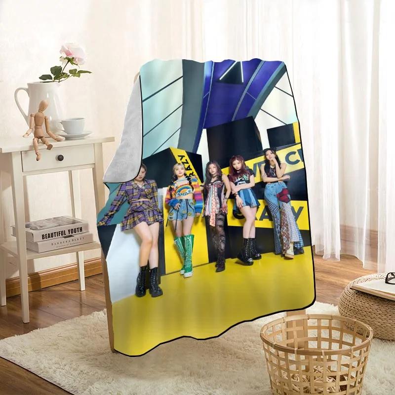 Modern ITZY KPOP Blanket On For The Sofa/Bed/Car Portable 3D Blanket For Kid Home Textile Fabric 0524